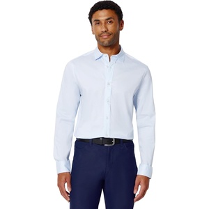 Amazon Essentials Men’s Slim Fit Stretch Wrinkle Free Spread Collar Dress Shirt(Light Blue)