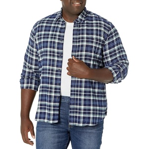 Amazon Essentials Men’s Slim-Fit Brushed Cotton Flannel Shirt, Long Sleeve Button Down Collared Plaid(Black Green White Plaid)