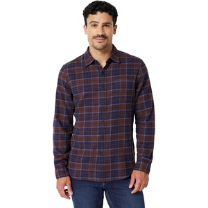 Amazon Essentials Men’s Slim-Fit Brushed Cotton Flannel Shirt, Long Sleeve Button Down Collared Plaid(Navy Chocolate Plaid)