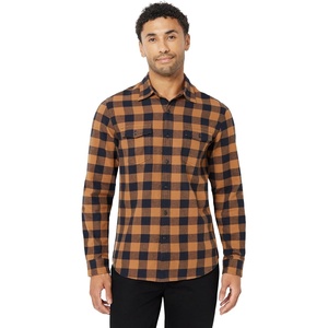 Amazon Essentials Men’s Slim-Fit Flannel Long-Sleeve Shirt, Two-Pocket, Plaid(Black Toffee Brown Buffalo Check)