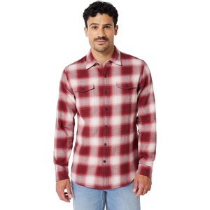 Amazon Essentials Men’s Slim-Fit Flannel Long-Sleeve Shirt, Two-Pocket, Plaid(Burgundy Shadow Plaid)