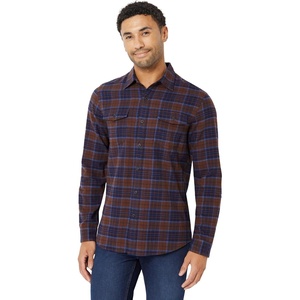 Amazon Essentials Men’s Slim-Fit Flannel Long-Sleeve Shirt, Two-Pocket, Plaid(Navy Chocolate Plaid)