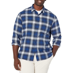 Amazon Essentials Men’s Slim-Fit Flannel Shirt, Long Sleeve Button Down Plaid(Blue White Plaid)