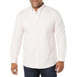 Amazon Essentials Men’s Slim-Fit Long-Sleeve Stretch Oxford Shirt with Pocket(Pale Pink)