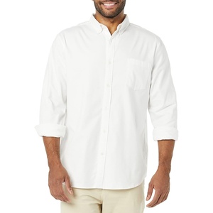 Amazon Essentials Men’s Slim-Fit Long-Sleeve Stretch Oxford Shirt with Pocket(White)
