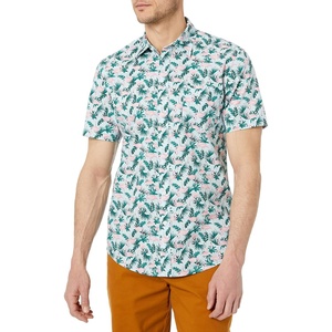 Amazon Essentials Men’s Slim-Fit Men’s Short Sleeve Collared Button Down Shirt(Flamingo)