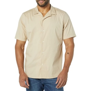 Amazon Essentials Men’s Vacation Cotton Button-Down Short Sleeve Resort Shirt(Khaki Brown)