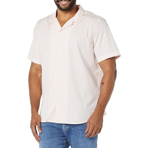Amazon Essentials Men’s Vacation Cotton Button-Down Short Sleeve Resort Shirt(Pink)