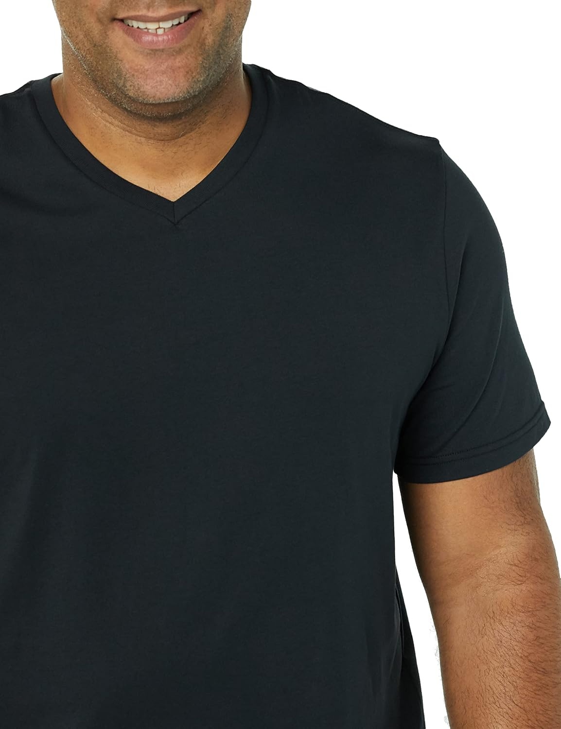 image:imageAmazon Essentials Mens Cotton ShortSleeve VNeck TShirts Pack of 2BlackBlack