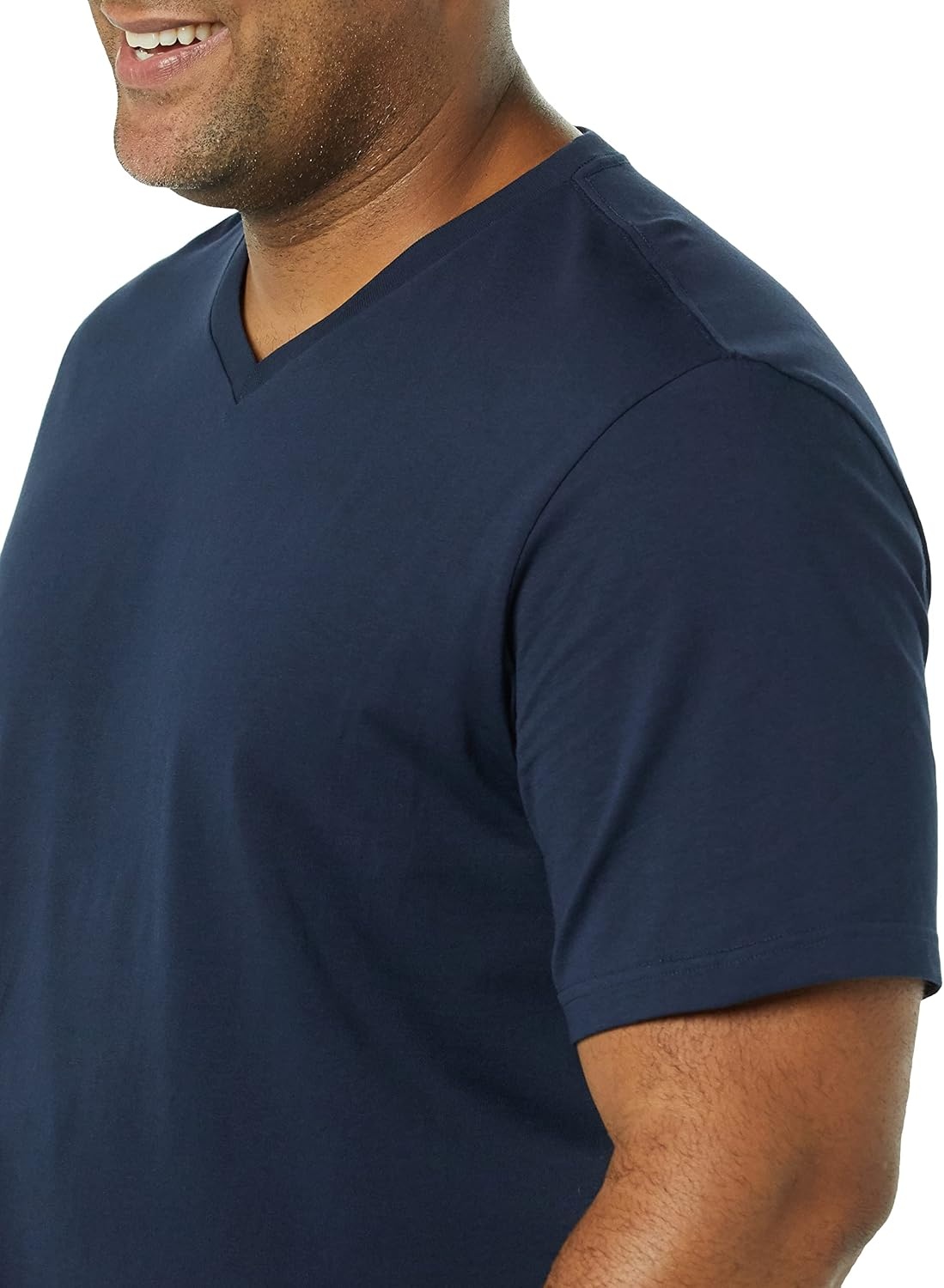image:imageAmazon Essentials Mens Cotton ShortSleeve VNeck TShirts Pack of 2BlackNavy