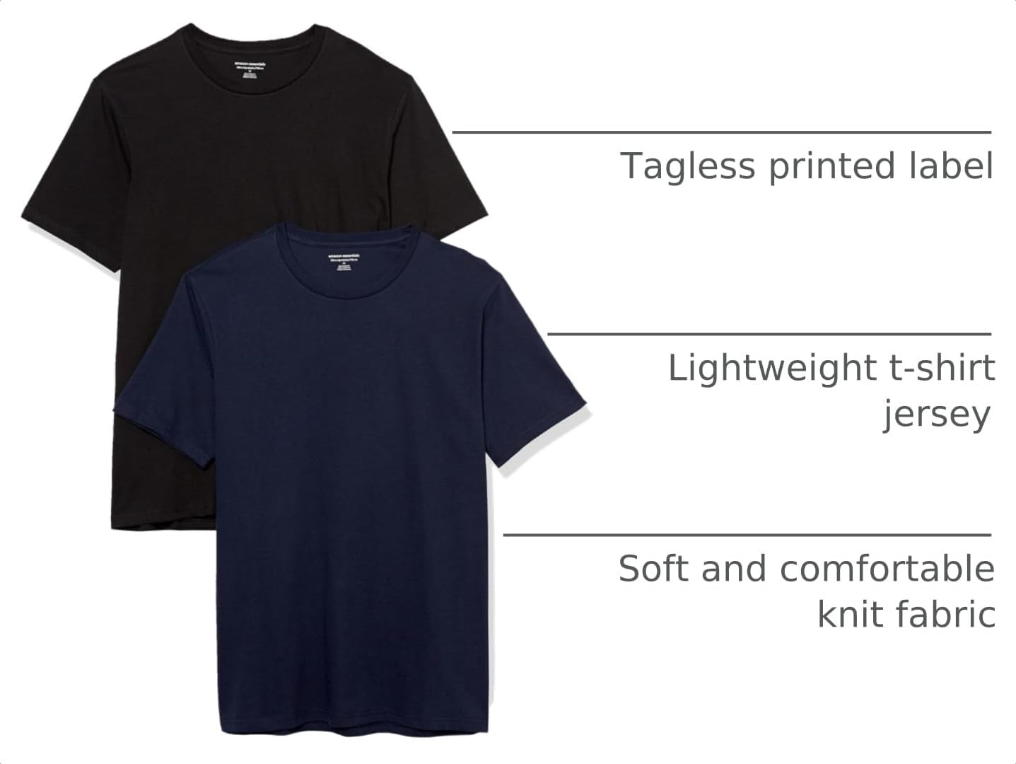 image:imageAmazon Essentials Mens Cotton ShortSleeve VNeck TShirts Pack of 2BlackNavy