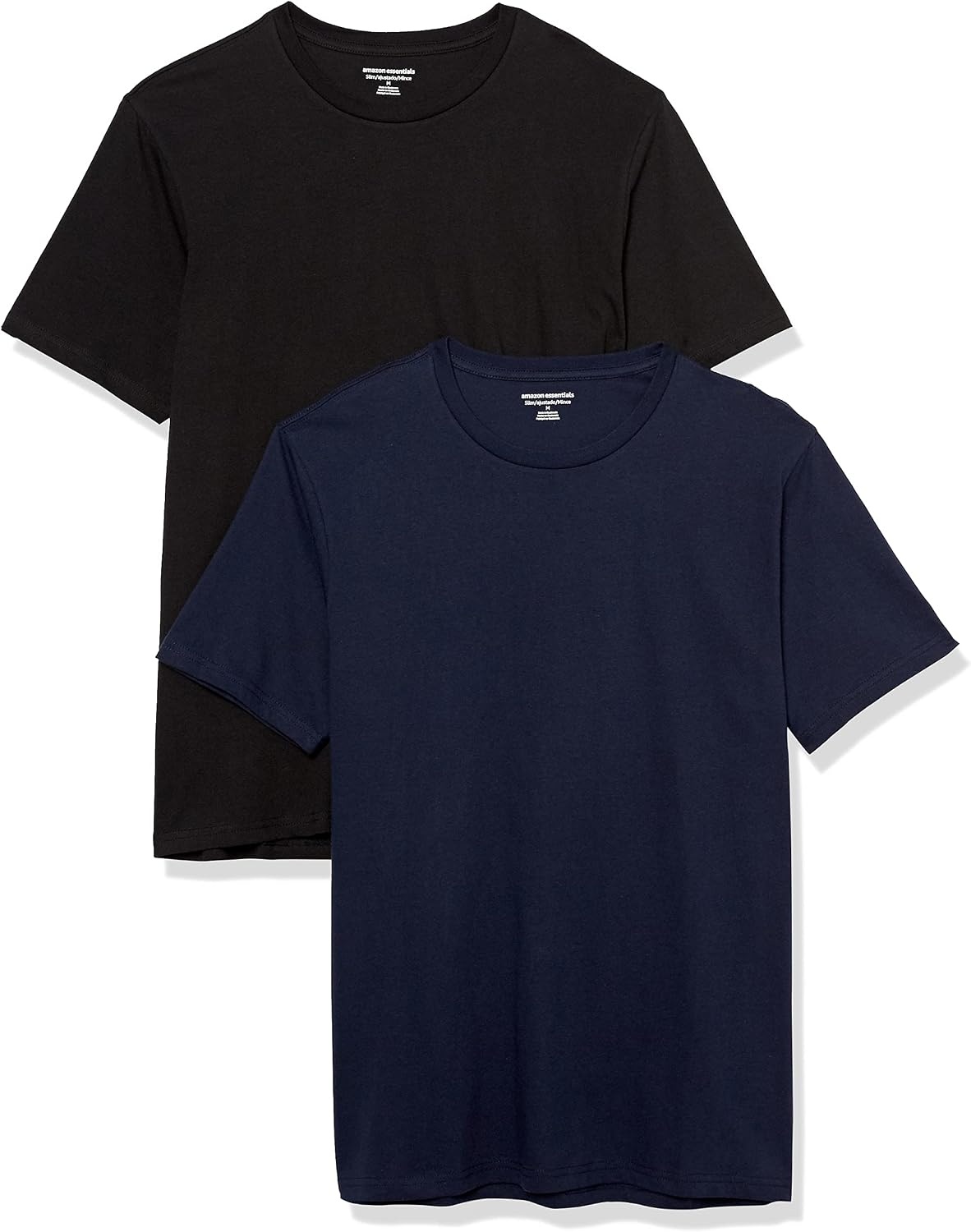 image:imageAmazon Essentials Mens Cotton ShortSleeve VNeck TShirts Pack of 2BlackNavy