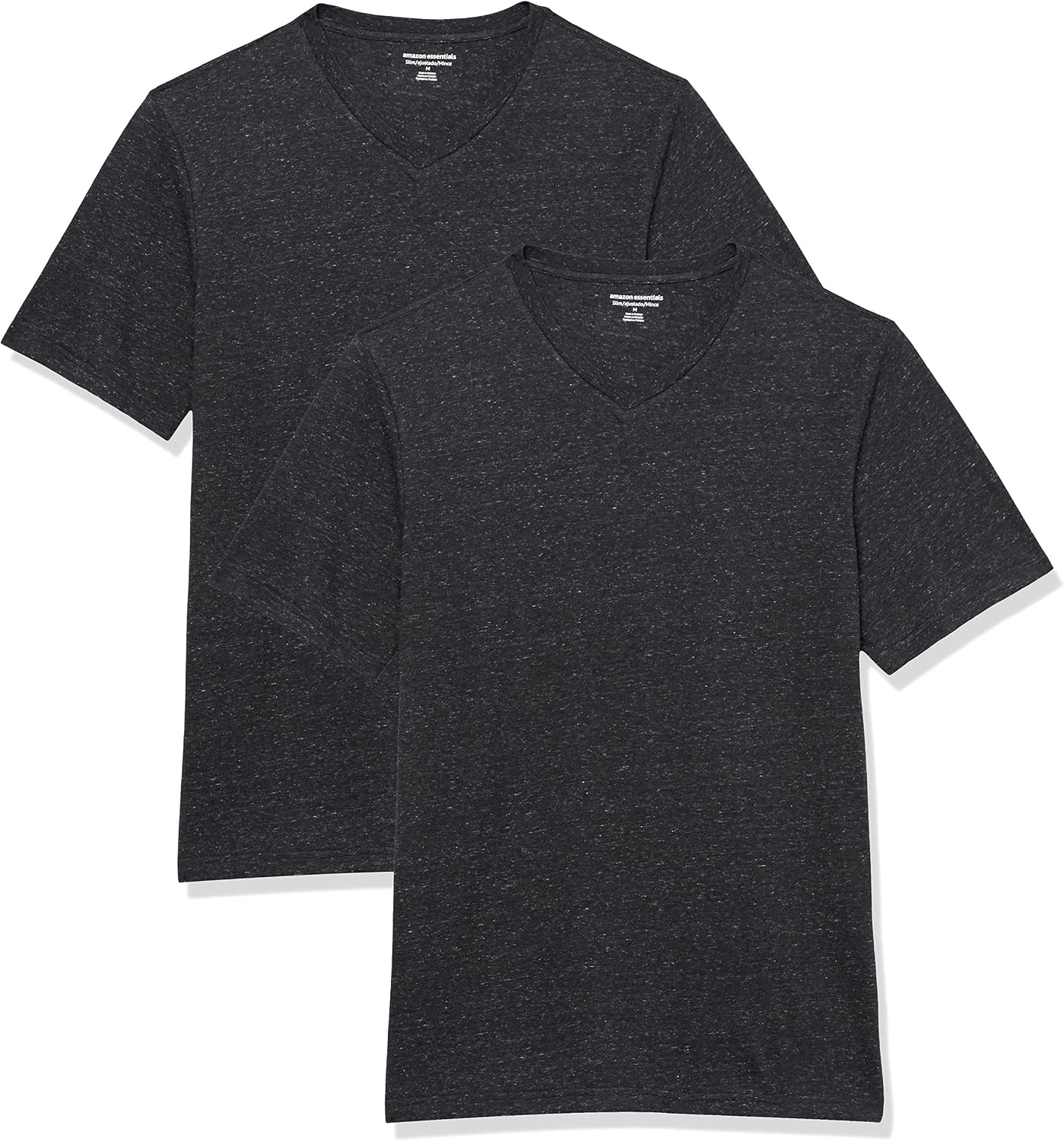 image:imageAmazon Essentials Mens Cotton ShortSleeve VNeck TShirts Pack of 2Charcoal HeatherCharcoal Heather