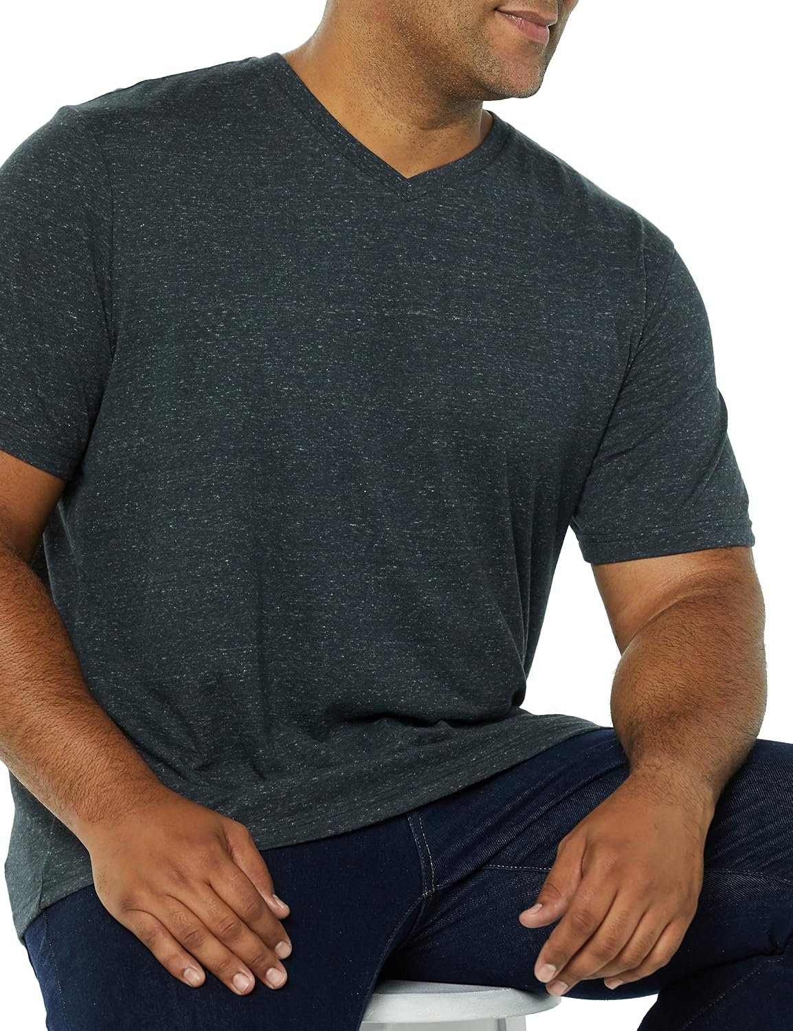 image:imageAmazon Essentials Mens Cotton ShortSleeve VNeck TShirts Pack of 2Charcoal HeatherCharcoal Heather