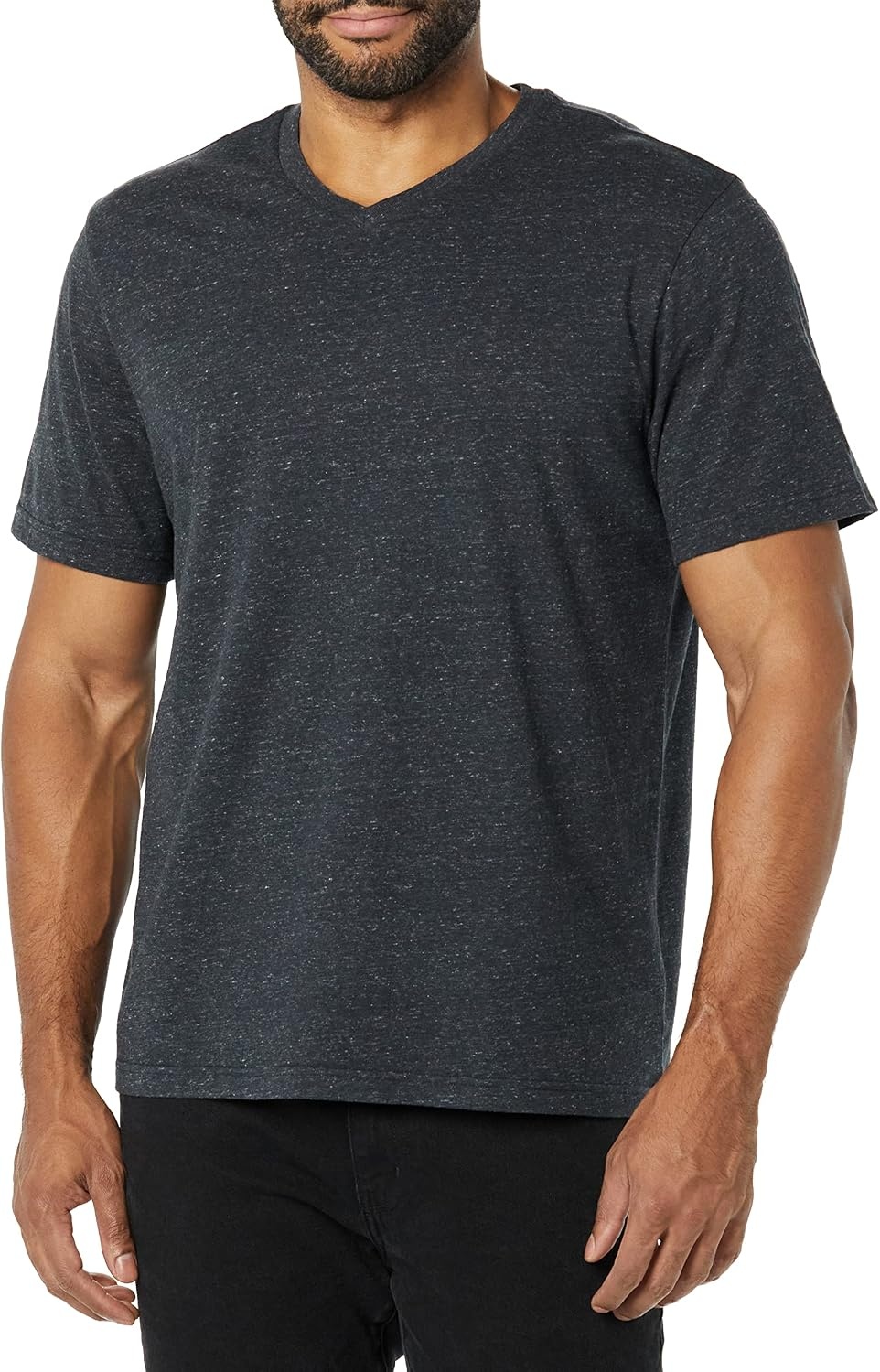 image:imageAmazon Essentials Mens Cotton ShortSleeve VNeck TShirts Pack of 2Charcoal HeatherCharcoal Heather