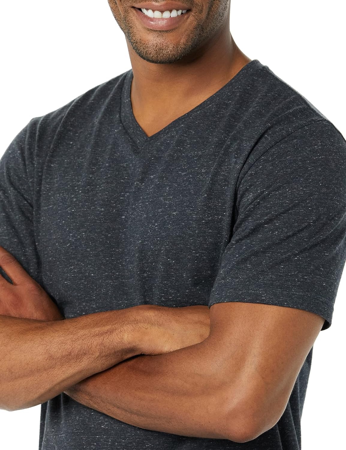 image:imageAmazon Essentials Mens Cotton ShortSleeve VNeck TShirts Pack of 2Charcoal HeatherCharcoal Heather