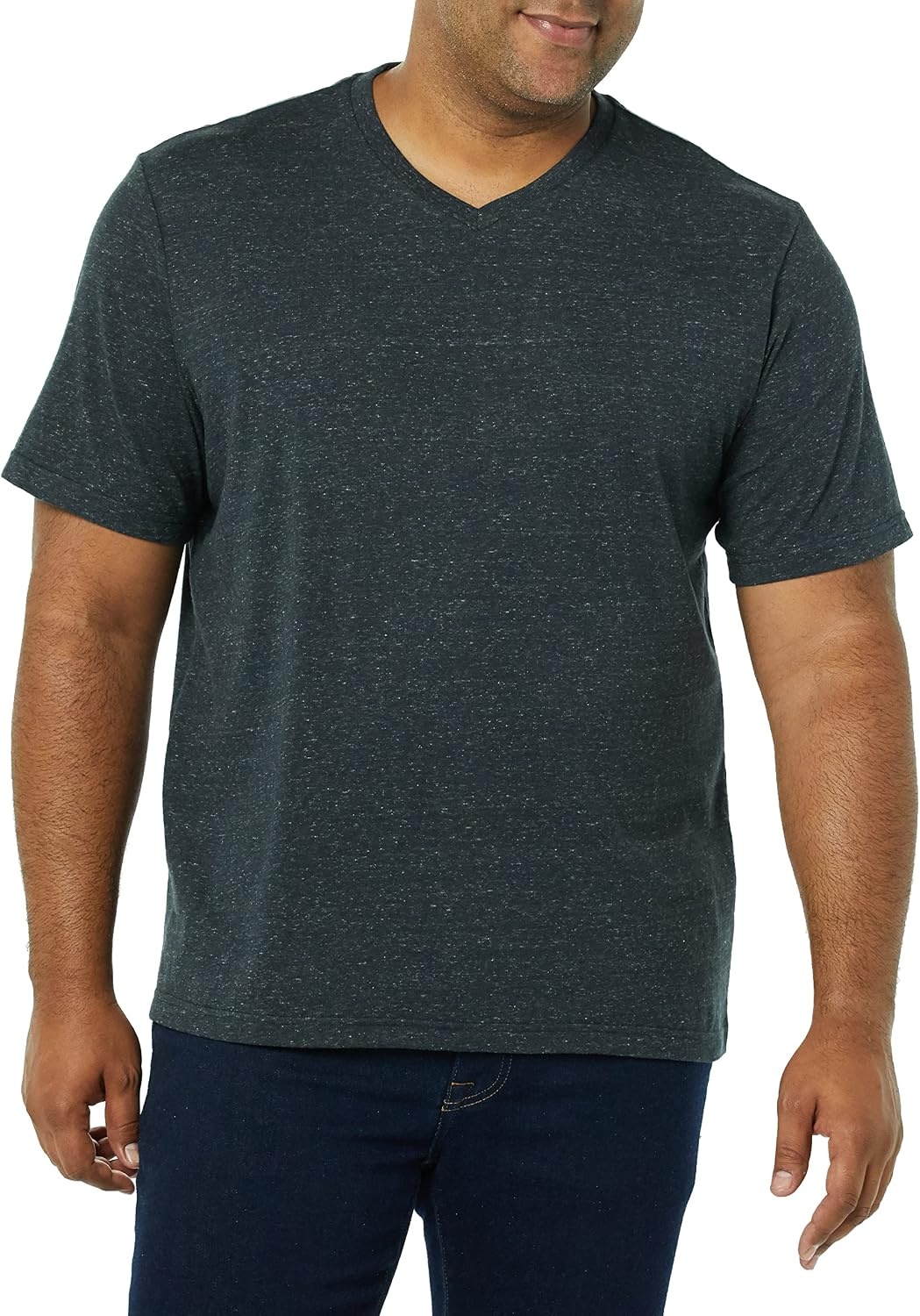 image:imageAmazon Essentials Mens Cotton ShortSleeve VNeck TShirts Pack of 2Charcoal HeatherCharcoal Heather