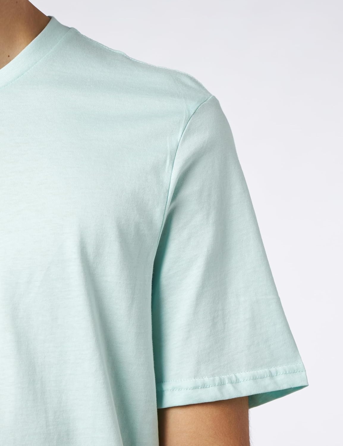 image:imageAmazon Essentials Mens Cotton ShortSleeve VNeck TShirts Pack of 2Light BlueLight Aqua