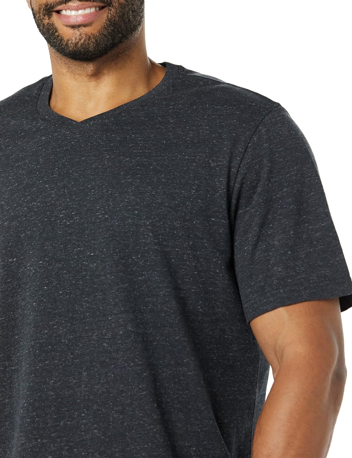 image:imageAmazon Essentials Mens Cotton ShortSleeve VNeck TShirts Pack of 2NavyCharcoal Heather