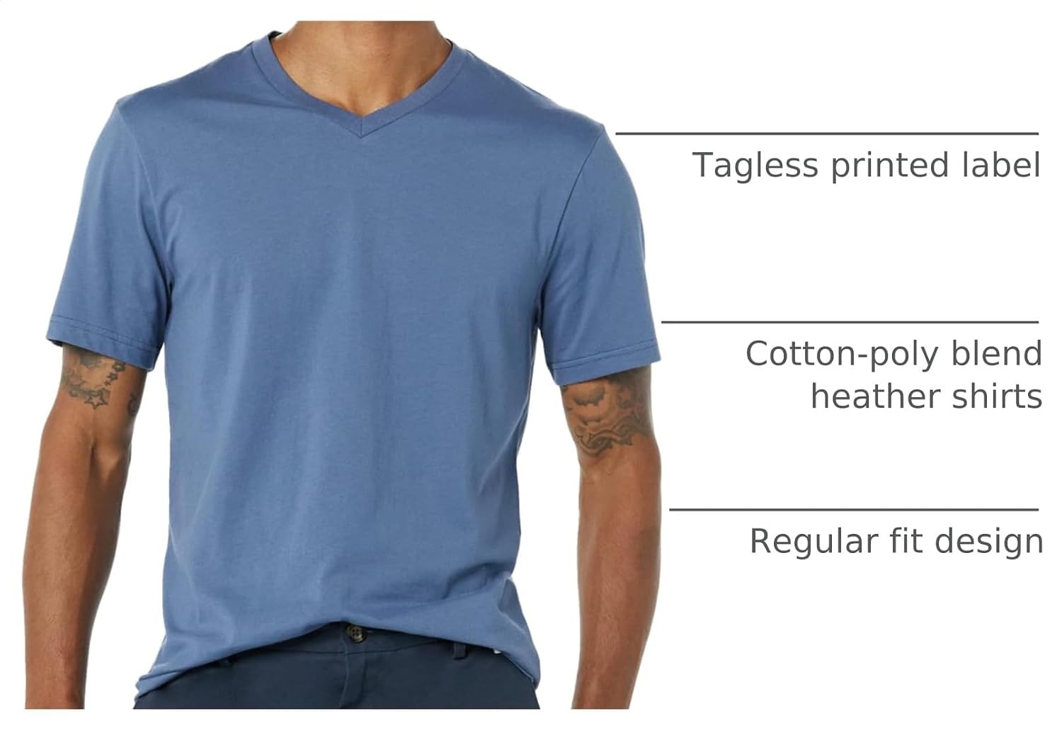 image:imageAmazon Essentials Mens Cotton ShortSleeve VNeck TShirts Pack of 2NavyDark Blue