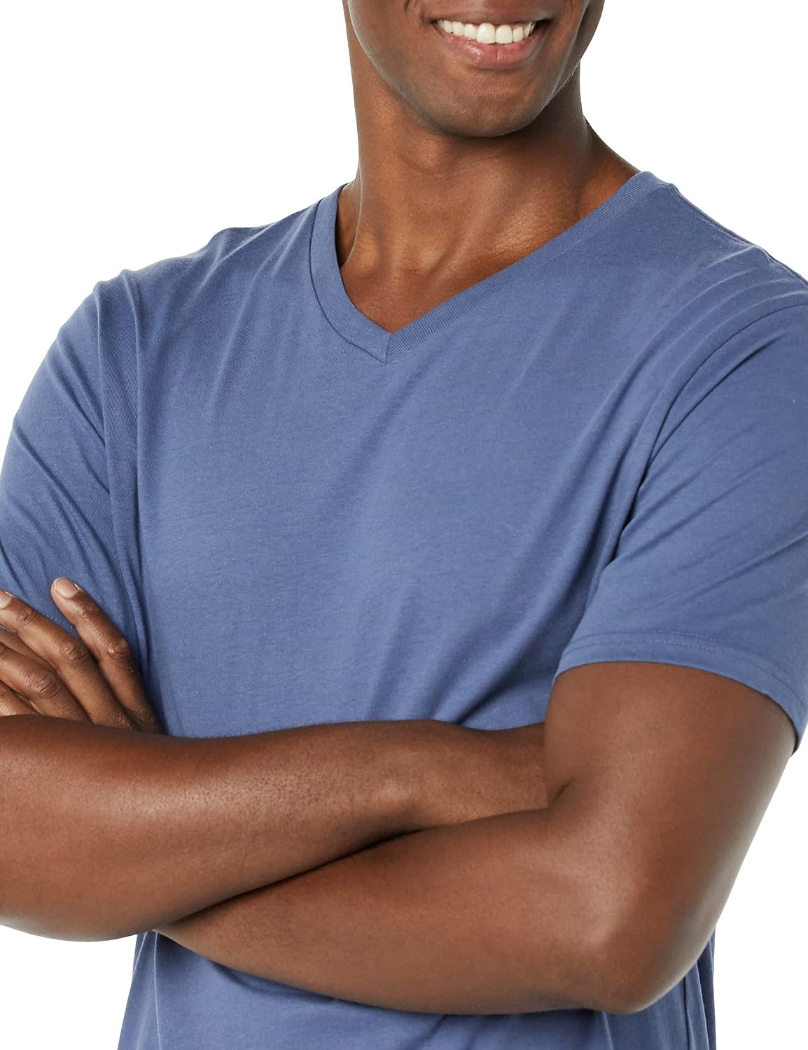 image:imageAmazon Essentials Mens Cotton ShortSleeve VNeck TShirts Pack of 2NavyDark Blue