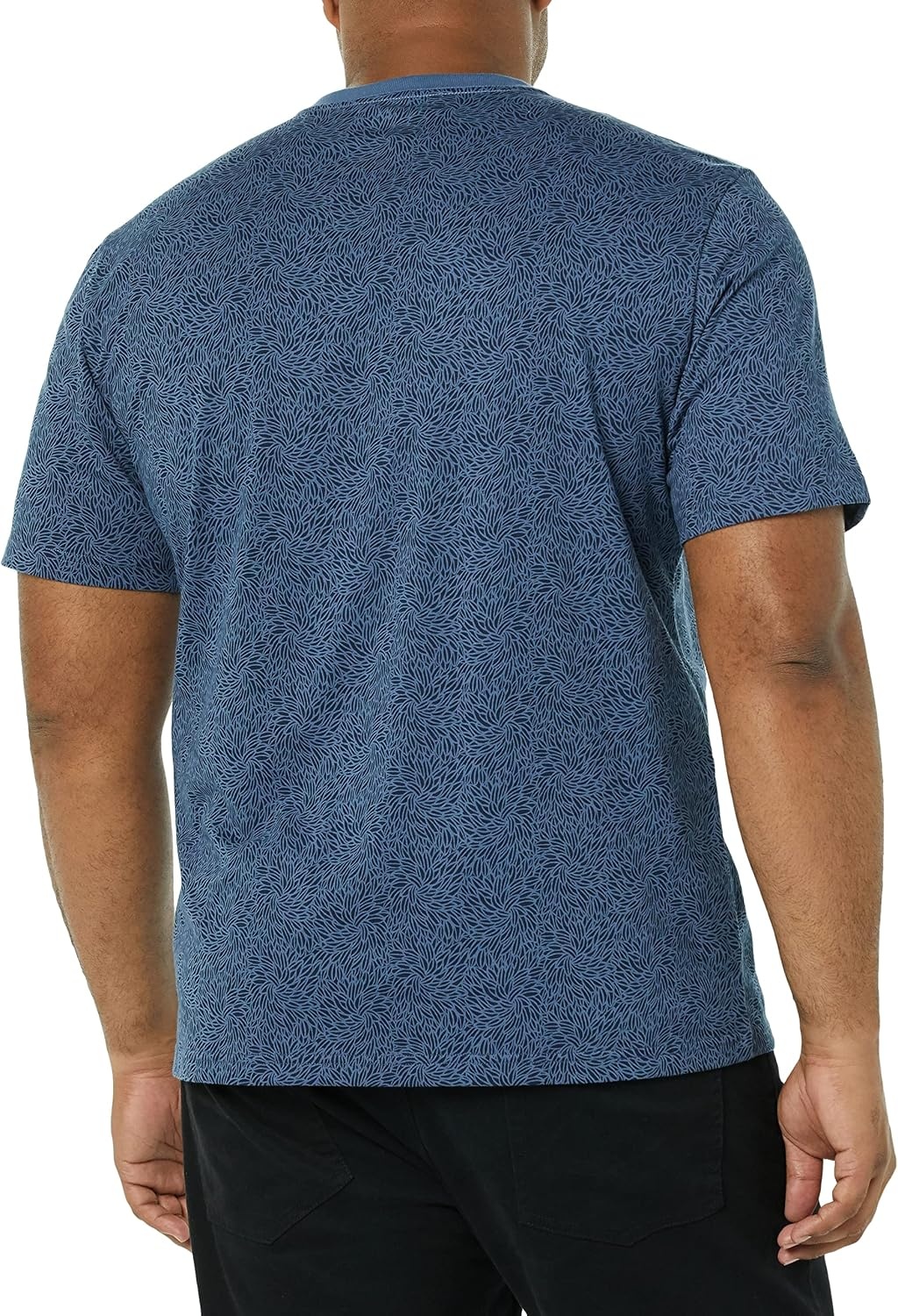 image:imageAmazon Essentials Mens Cotton ShortSleeve VNeck TShirts Pack of 2Washed Blue Tonal Floral Print