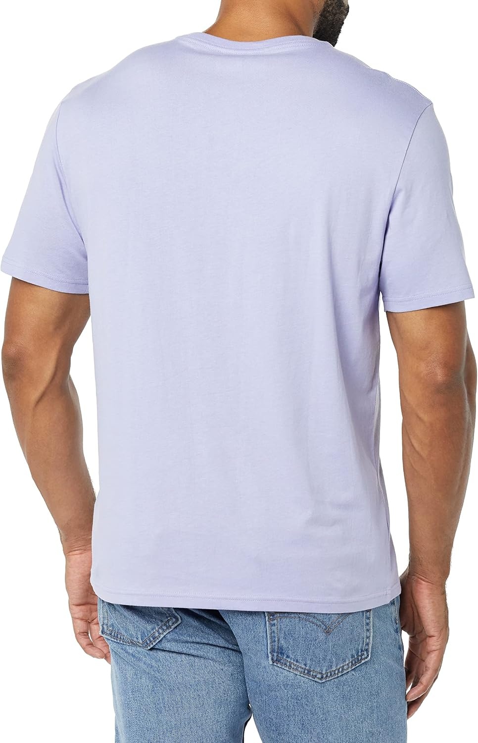 image:imageAmazon Essentials Mens Cotton ShortSleeve VNeck TShirts Pack of 2Washed BlueLavender