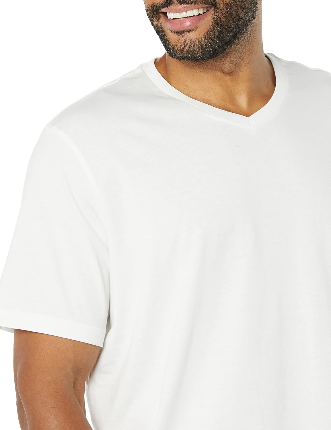 image:imageAmazon Essentials Mens Cotton ShortSleeve VNeck TShirts Pack of 2WhiteAqua