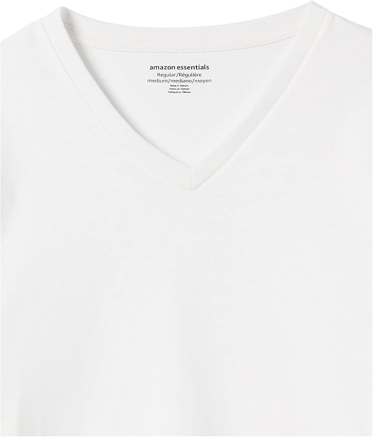 image:imageAmazon Essentials Mens Cotton ShortSleeve VNeck TShirts Pack of 2WhiteWhite