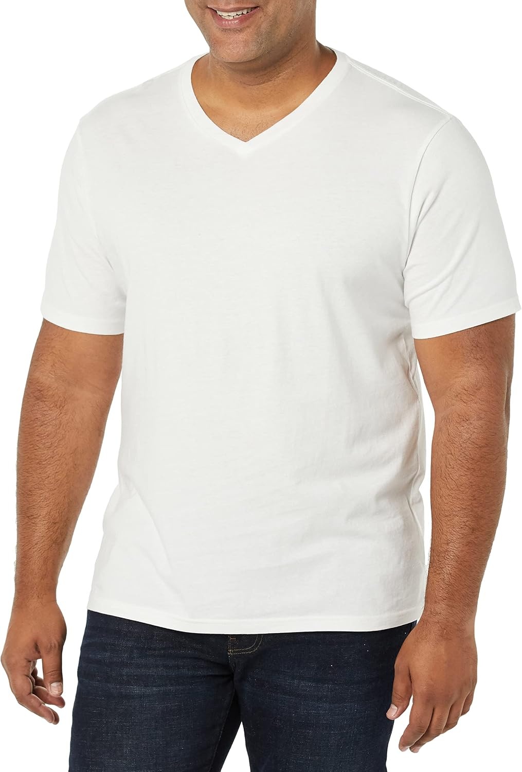 image:imageAmazon Essentials Mens Cotton ShortSleeve VNeck TShirts Pack of 2WhiteWhite