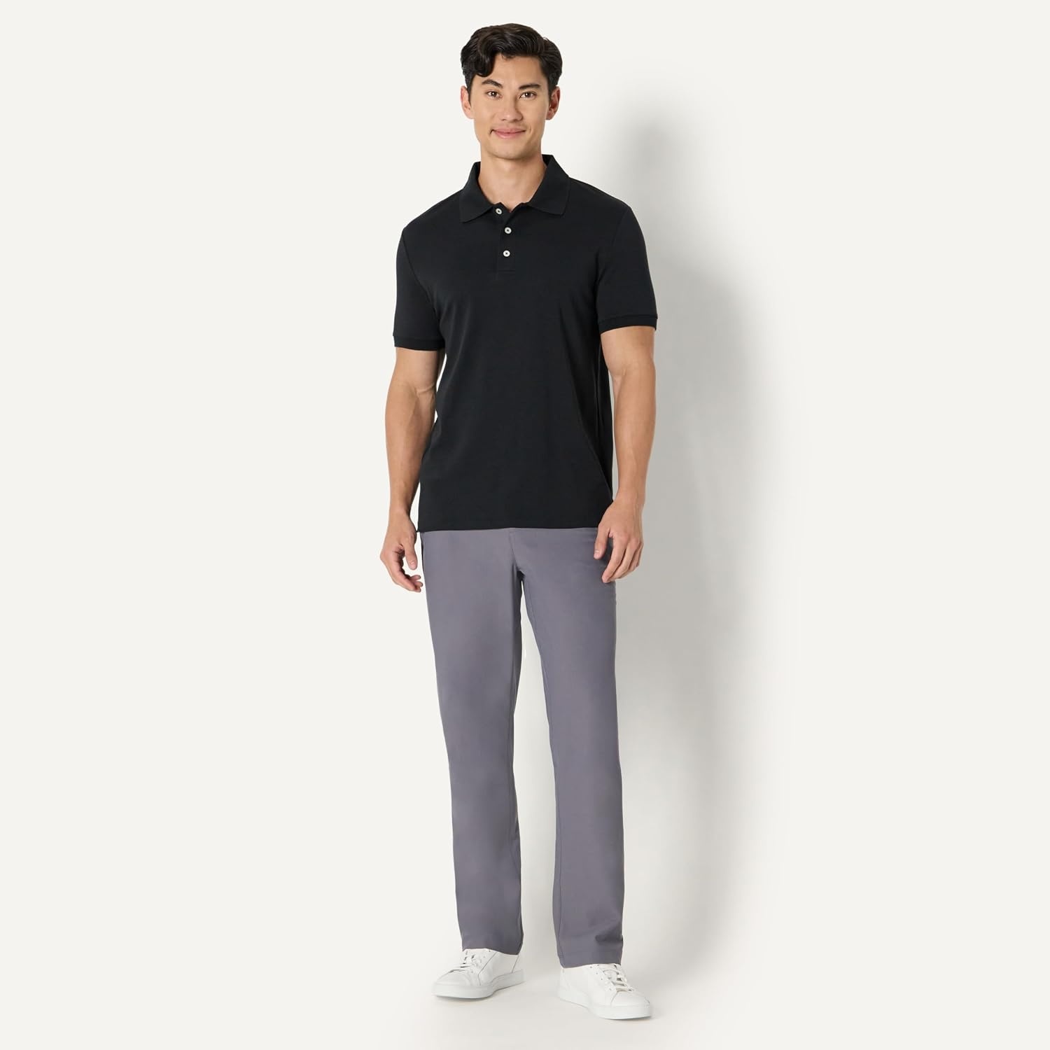image:imageAmazon Essentials Mens Interlock Polo ShirtBlack