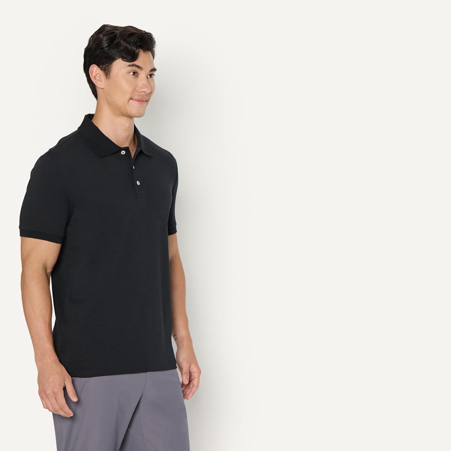 image:imageAmazon Essentials Mens Interlock Polo ShirtBlack