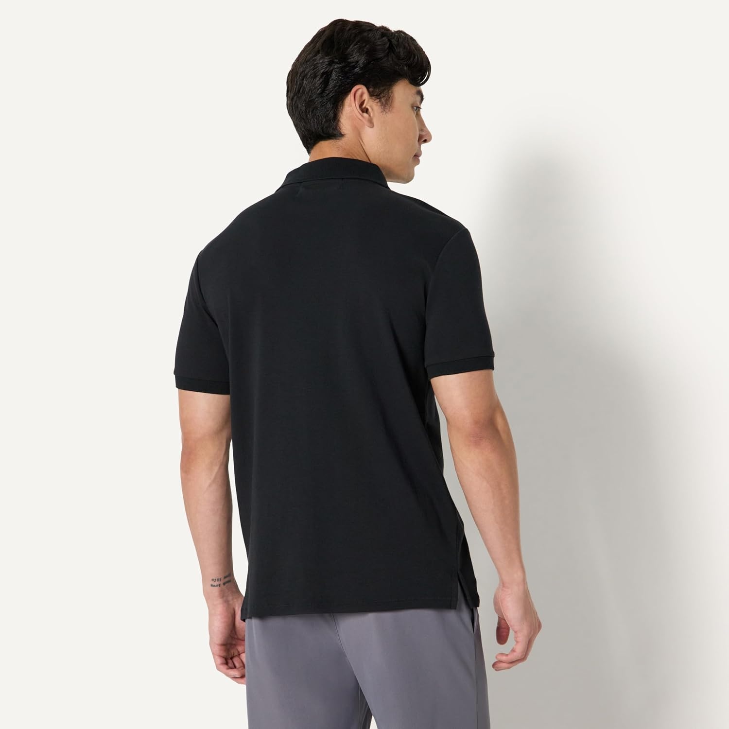 image:imageAmazon Essentials Mens Interlock Polo ShirtBlack