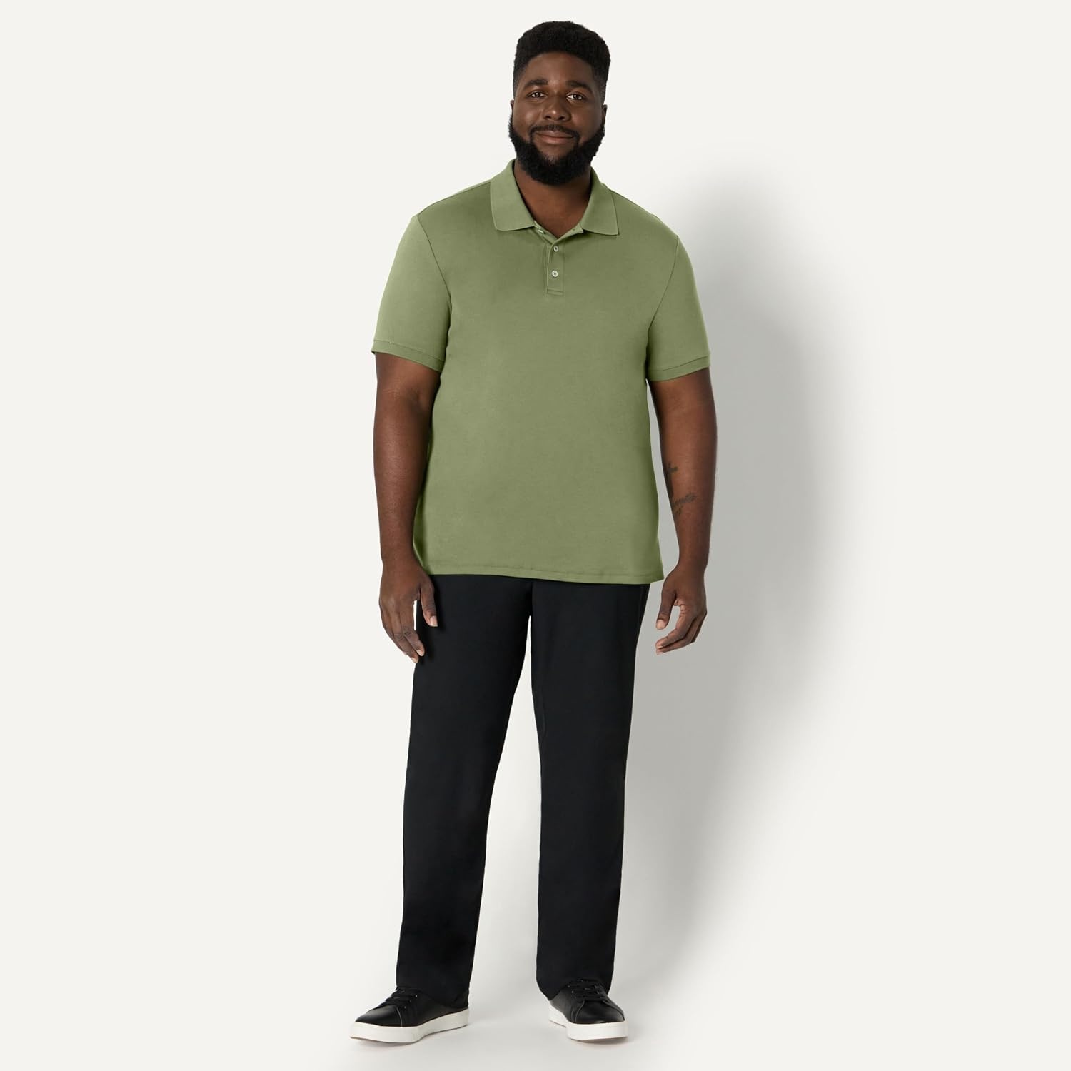 image:imageAmazon Essentials Mens Interlock Polo ShirtDark Olive