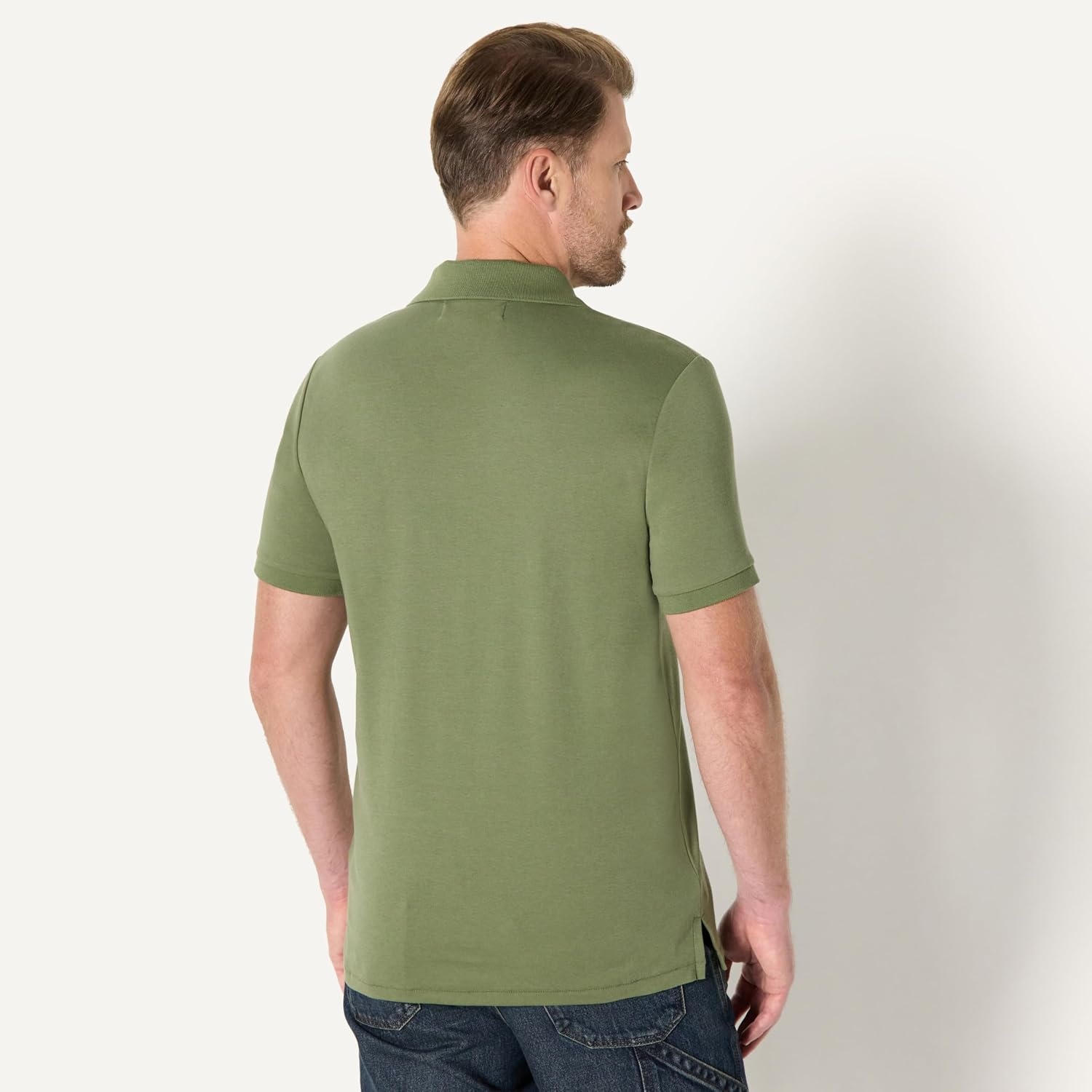 image:imageAmazon Essentials Mens Interlock Polo ShirtDark Olive