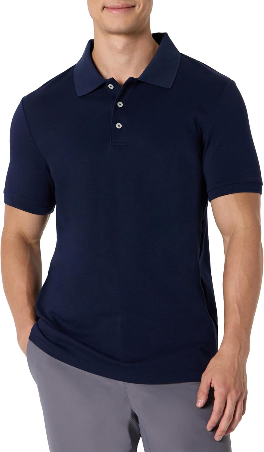 image:imageAmazon Essentials Mens Interlock Polo ShirtNavy