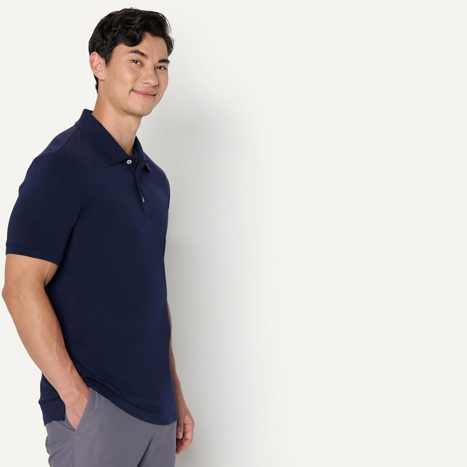 image:imageAmazon Essentials Mens Interlock Polo ShirtNavy