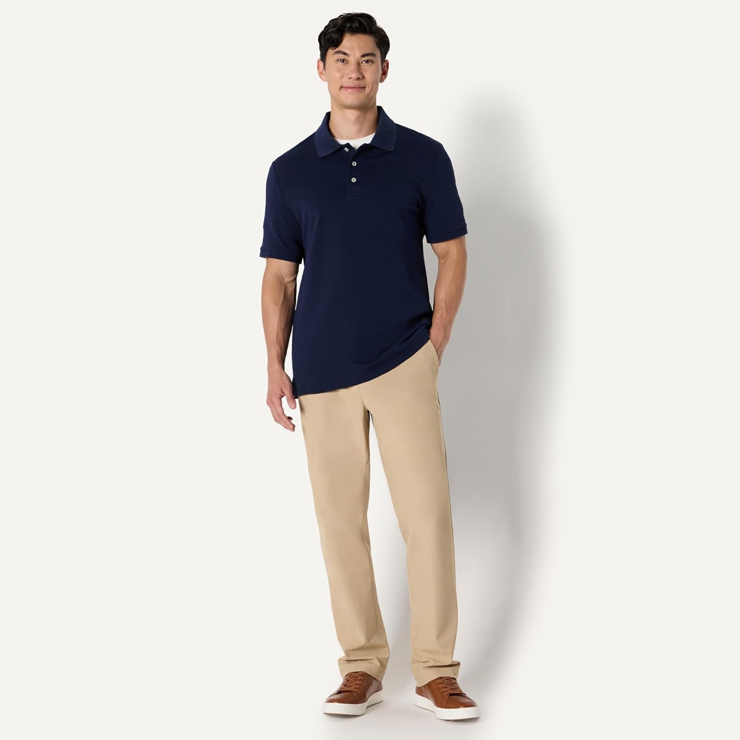 image:imageAmazon Essentials Mens Interlock Polo ShirtNavy