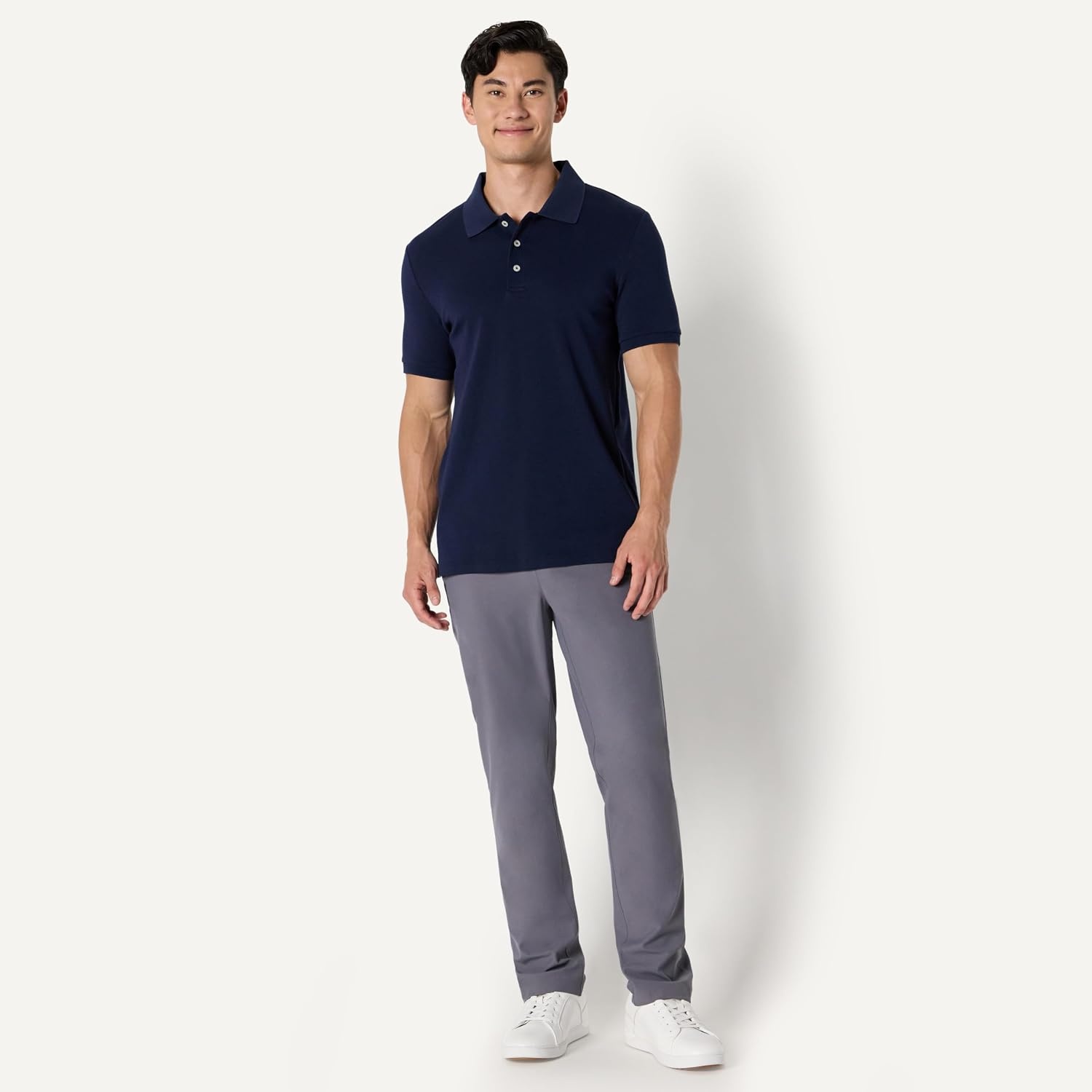 image:imageAmazon Essentials Mens Interlock Polo ShirtNavy