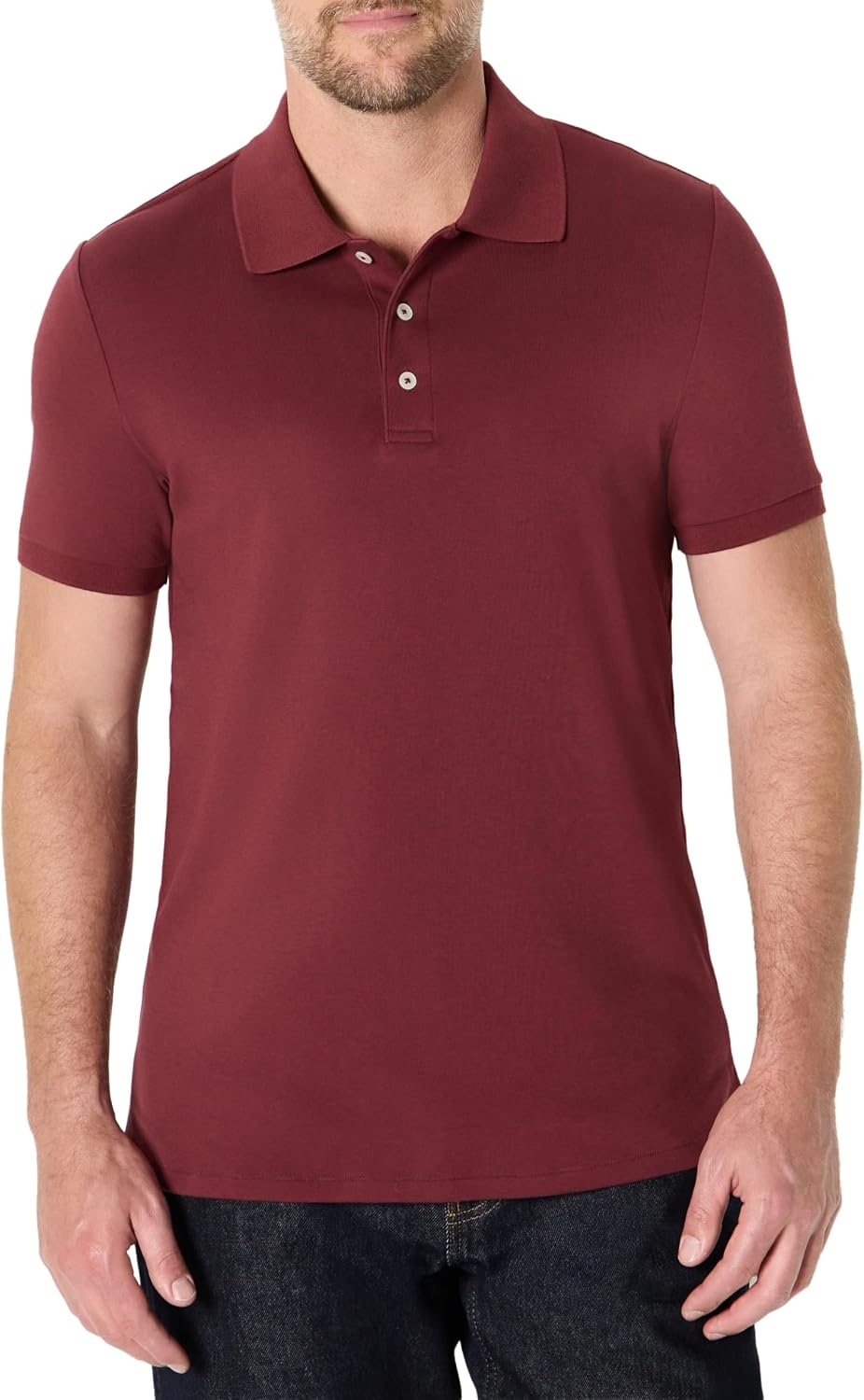 image:imageAmazon Essentials Mens Interlock Polo ShirtRich Burgundy