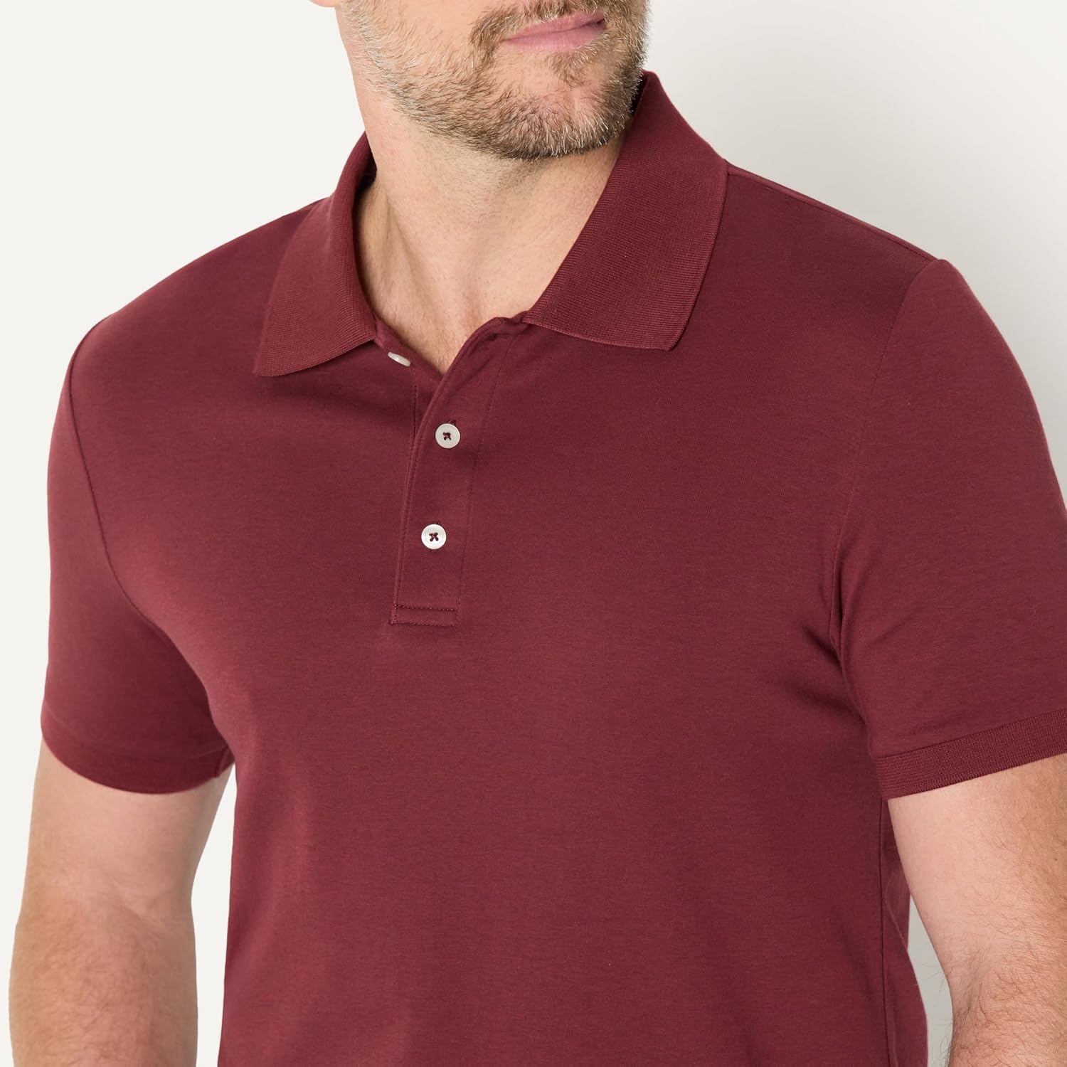 image:imageAmazon Essentials Mens Interlock Polo ShirtRich Burgundy