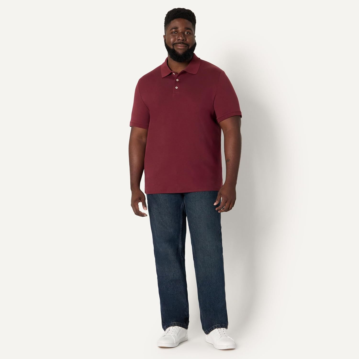 image:imageAmazon Essentials Mens Interlock Polo ShirtRich Burgundy