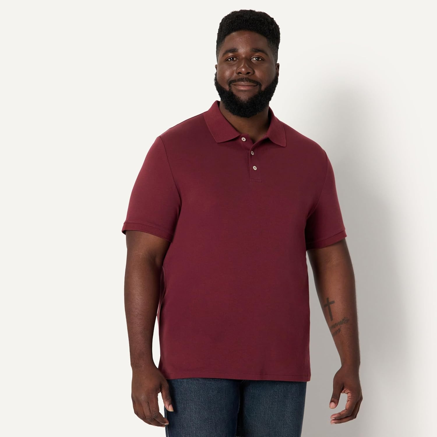 image:imageAmazon Essentials Mens Interlock Polo ShirtRich Burgundy