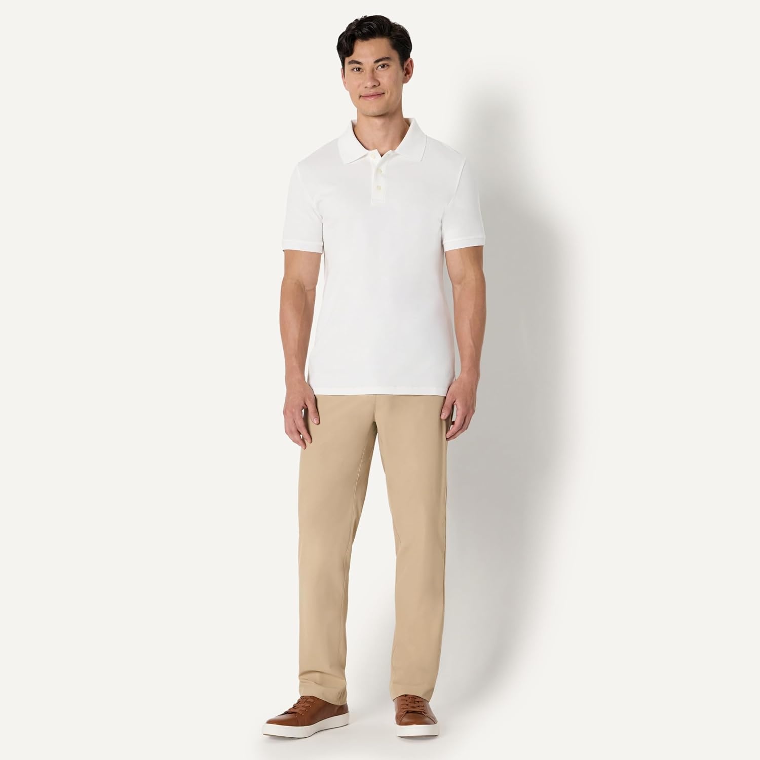 image:imageAmazon Essentials Mens Interlock Polo ShirtWhite