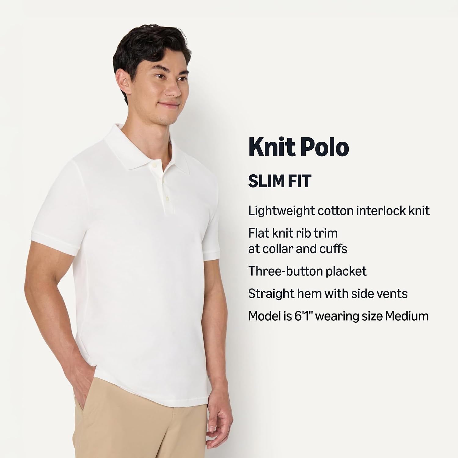 image:imageAmazon Essentials Mens Interlock Polo ShirtWhite