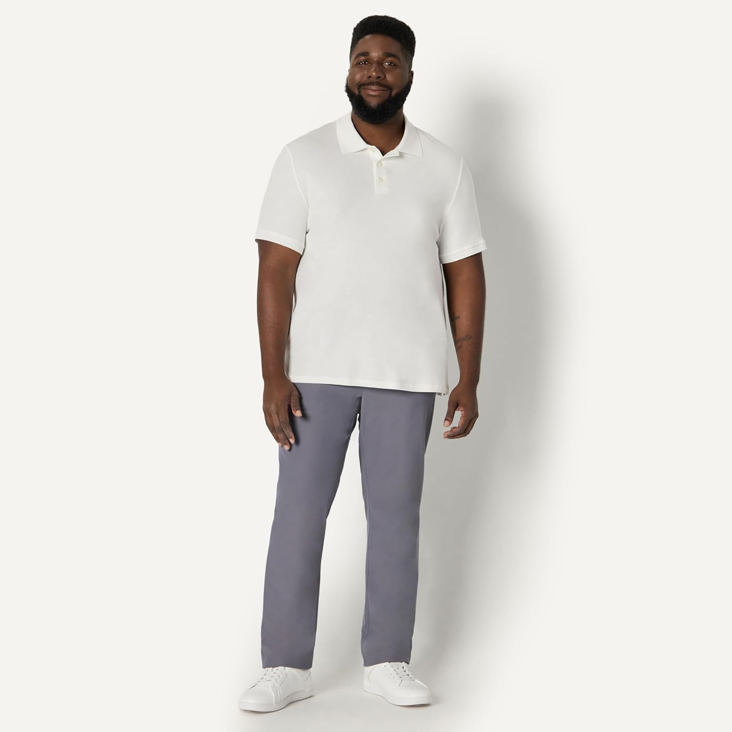 image:imageAmazon Essentials Mens Interlock Polo ShirtWhite