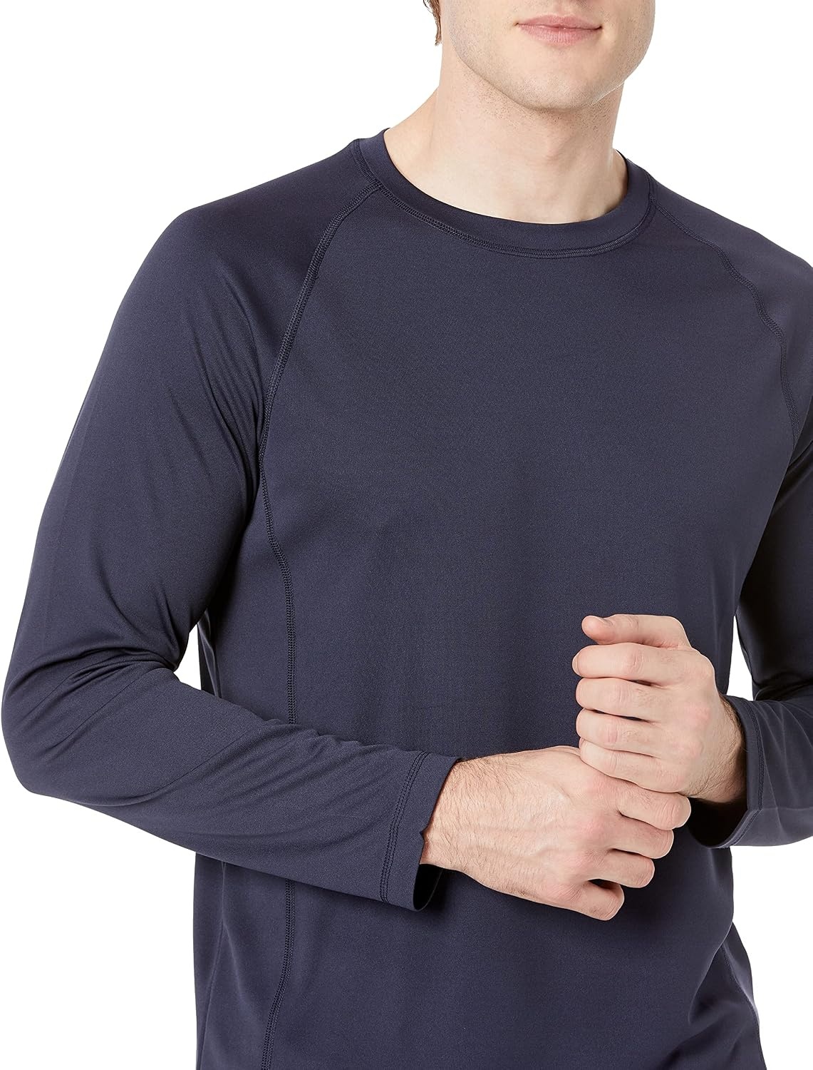 image:imageAmazon Essentials Mens LongSleeve QuickDry UPF 50 Swim TeeDark Navy