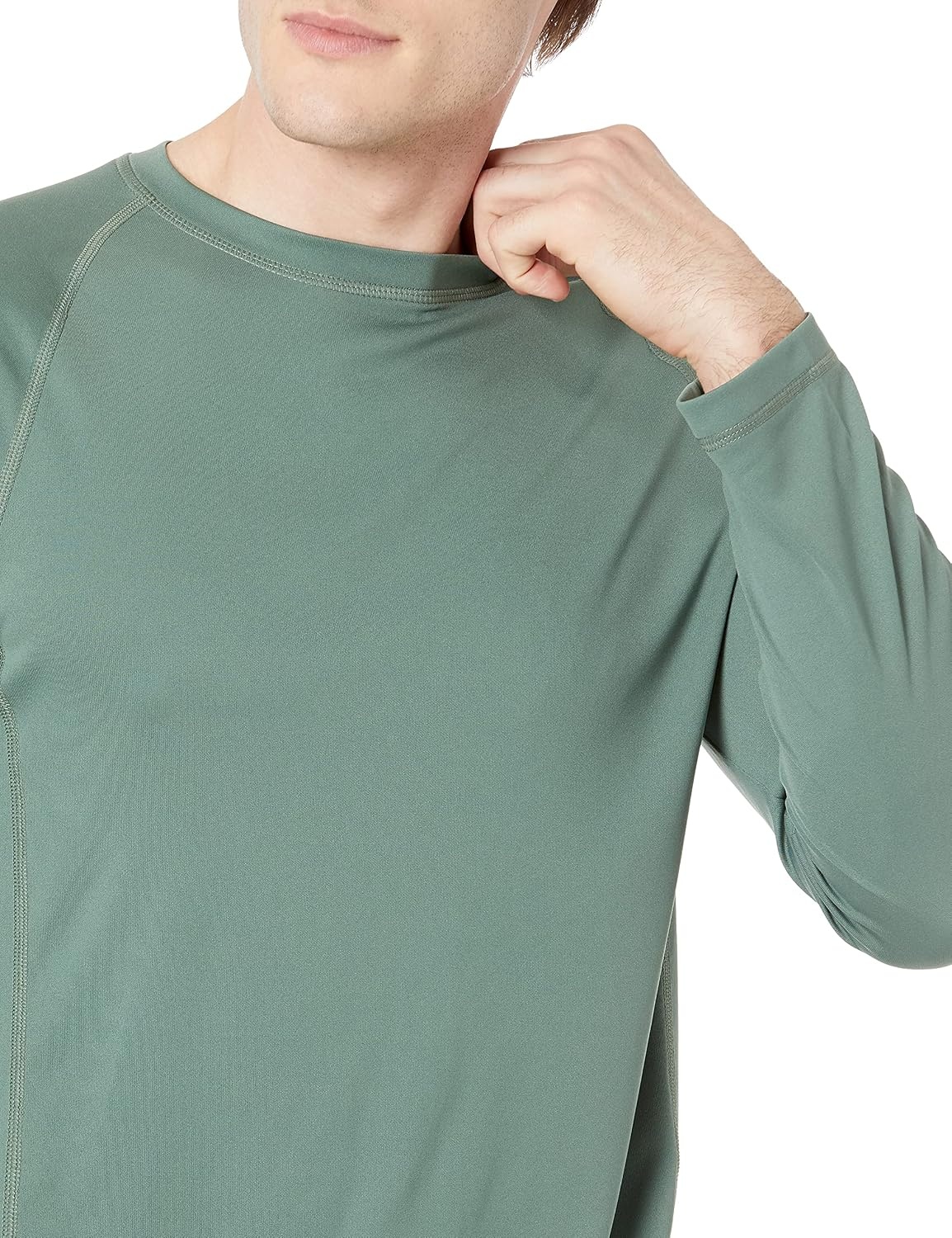 image:imageAmazon Essentials Mens LongSleeve QuickDry UPF 50 Swim TeeGreen