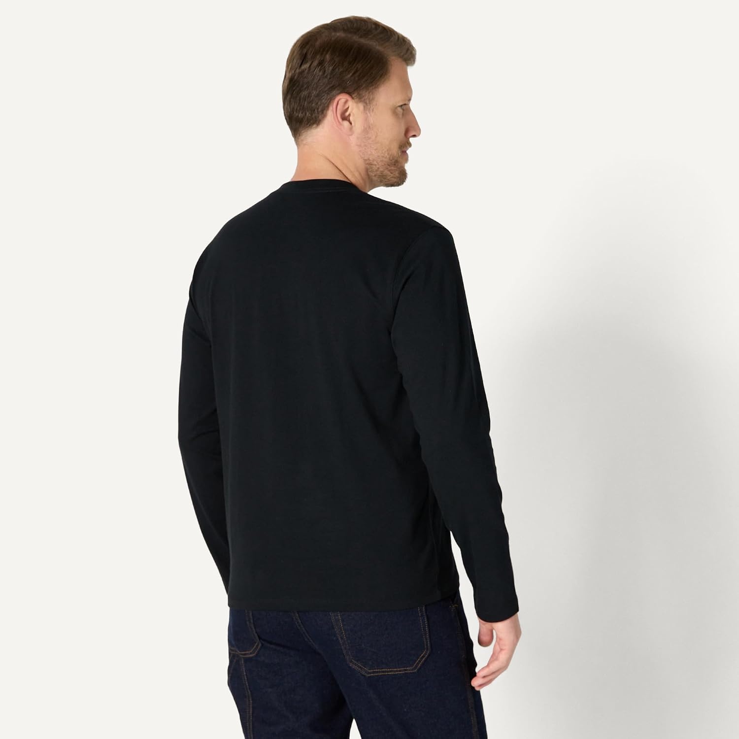 image:imageAmazon Essentials Mens Relaxed Fit Long Sleeve TShirtBlack