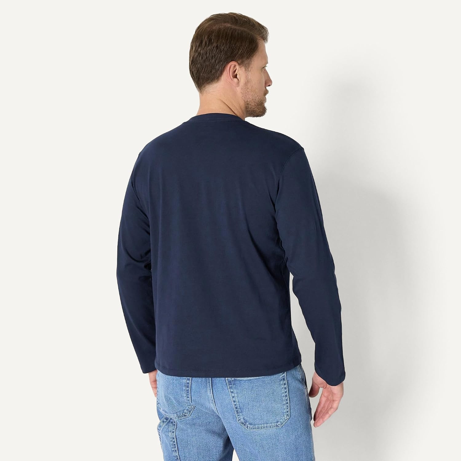 image:imageAmazon Essentials Mens Relaxed Fit Long Sleeve TShirtNavy